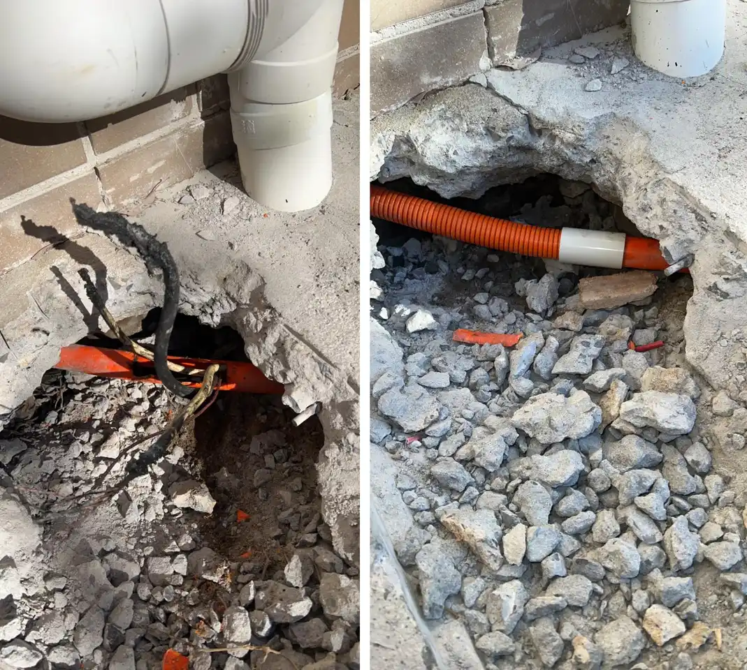 Cabling repair before and after